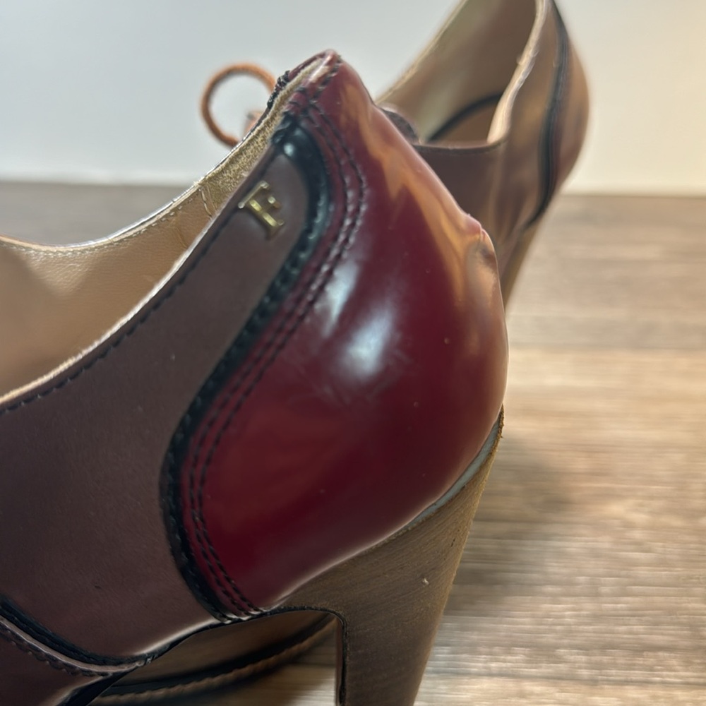 Furla made in Italy beige/marron leather heels woman’s size 41 (d126) - Picture 12 of 12